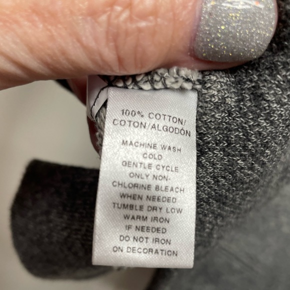 EUC LOFT gray sweater with embellished front. 100 percent cotton. - Picture 5 of 7